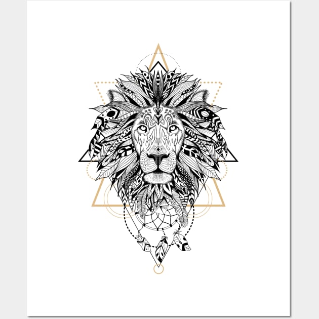 Lion in aztec style Wall Art by fears